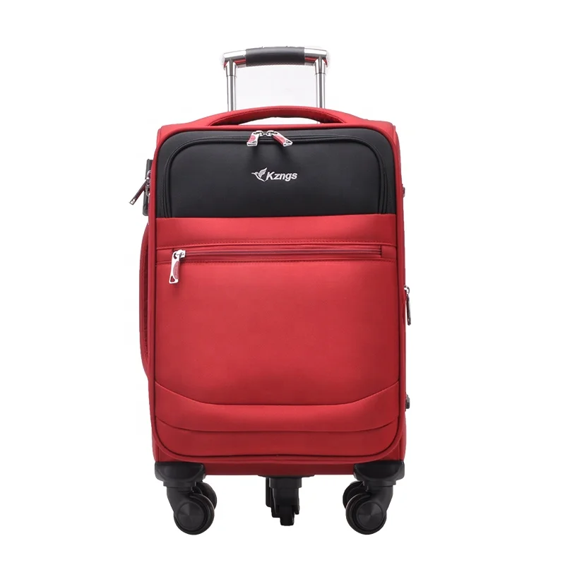 

High quality unique nylon fabric anti-theft carry on luggage set trolley travel suitcase, Red,black,brown or customized