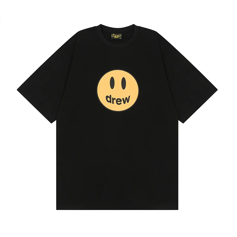 

Hot-Sale Unisex Drew T-shirt smiley Justin Bieber short-sleeved t-shirt loose couple casual beach short-sleeved, Customized colors