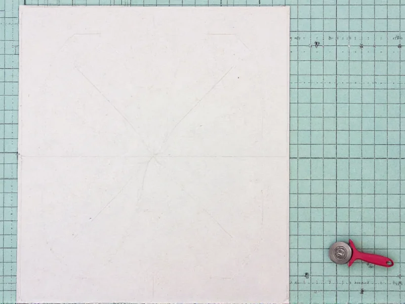 Self-healing cutting mat with grid lines and rotary cutter