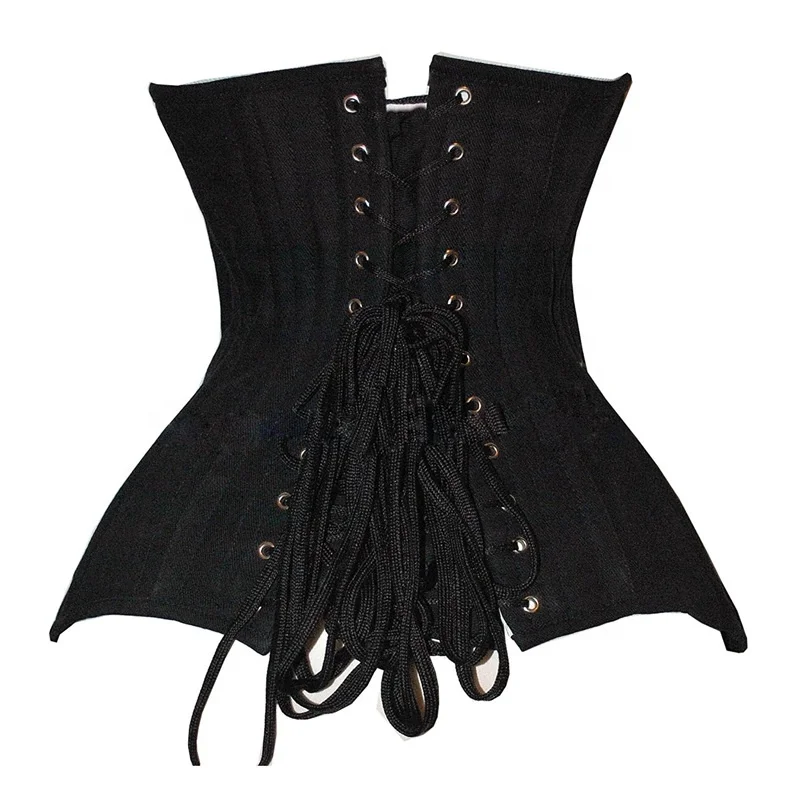 

Fashionable Backless Girdle Seamless Single Collar Short Girdle Corset 18 Steel Bones Old Fashioned Corset, Black, can be customerized
