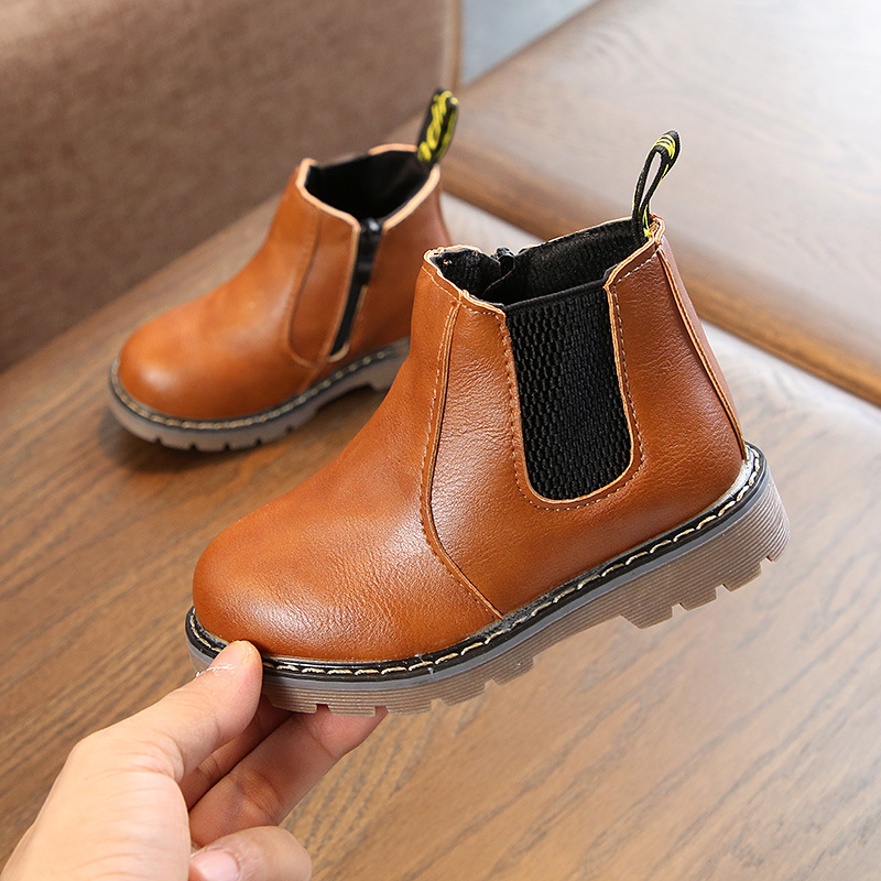 

Children Shoes Fashion Kids Boots 2021 Autumn Winter Soft Leather Riding Boots Warm Fur Boys Ankle Boots Baby Girls Casual Shoes, As pictures