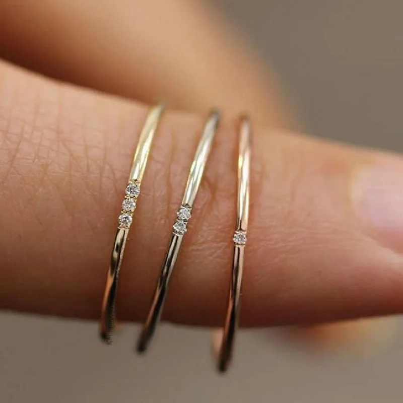 

Minimalist Jewelry 1mm Thin Ring 18K Gold Plated Stainless Steel Ring for Women