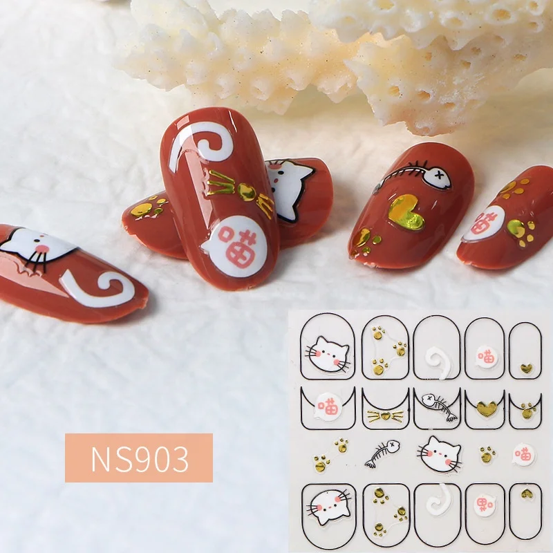 

60*60mm 3D Adhesive New Smiley Face Nail Art Supplies Nail Sticker Nail Applique