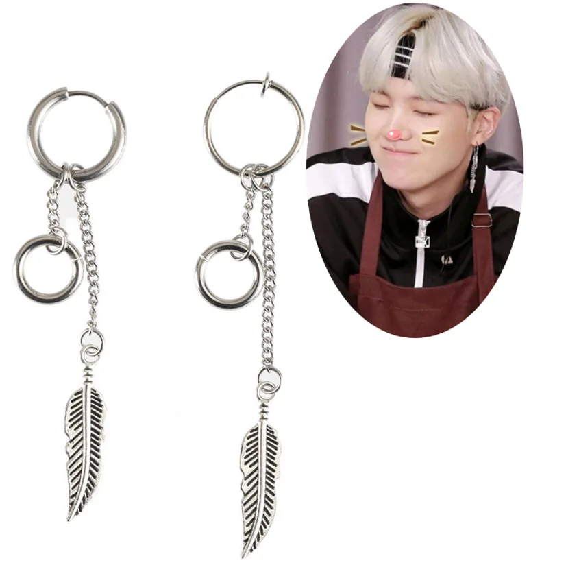 

Bangtan Boys KPOP Bangtan Boys Suga Wing tassel Jewelry Metal Earring