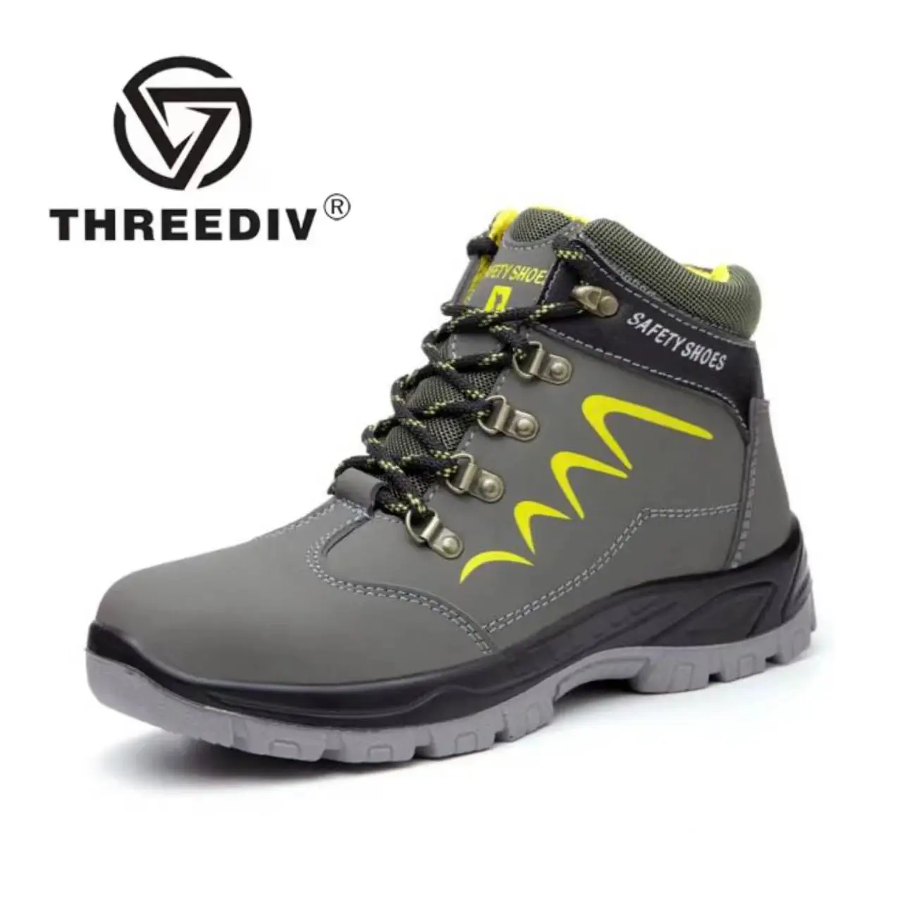 

THREEDIV Labor protection shoes man high-top anti-smashing anti-puncture portable wear-resistant waterproof welder shoes in summ