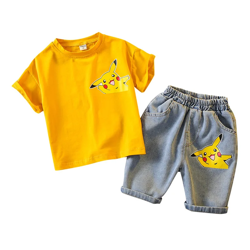 

Wholesale new fashion baby clothes children two-piece cartoon boy summer clothing set 2021, 9 colors