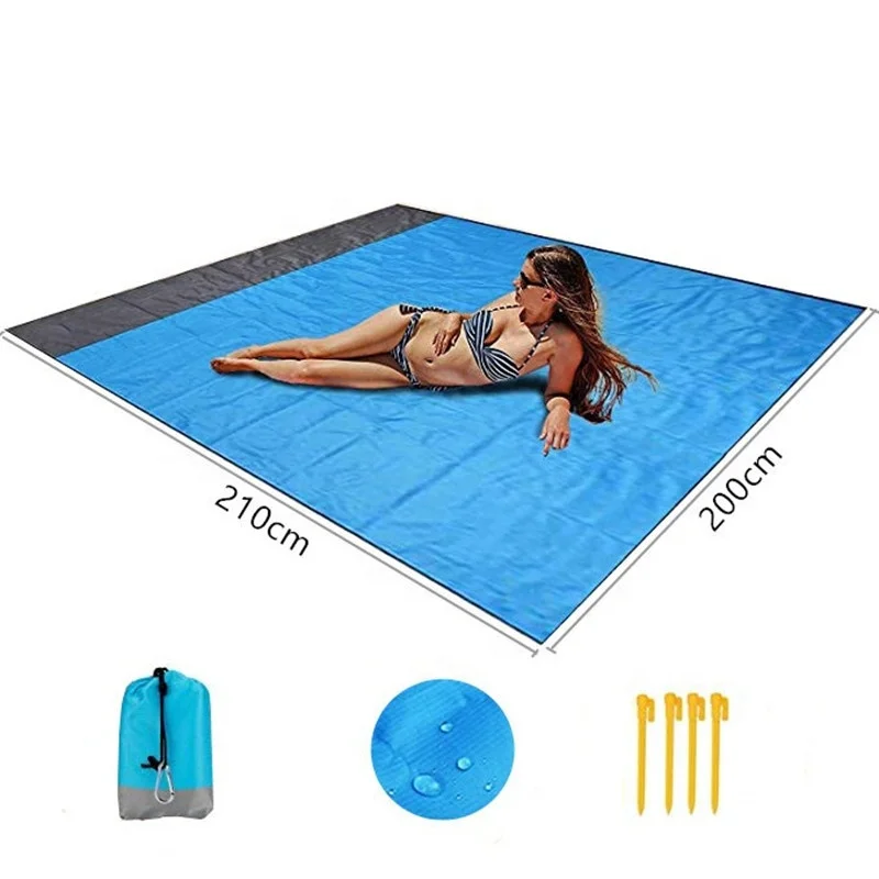 

2022 Wholesale Large Portable lightweight Pocket Outdoor Waterproof Sand Free Beach Mat, Multi colors for choose