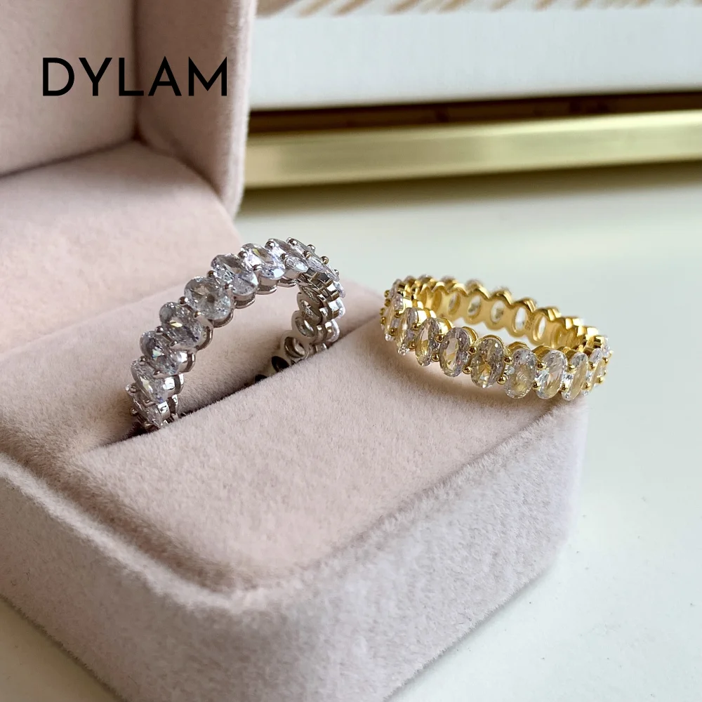 

Dylam Anti Tarnish Latest Weeding Series Hot Sale Rhodium and gold plated Perfect Zircon s925 Rings for Marriage