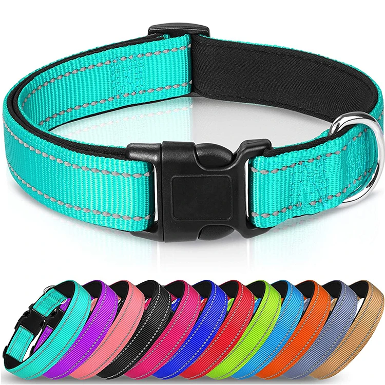 

eflective Dog Collar for Small Medium Large Dogs with Soft Neoprene Padded Breathable Nylon Puppy Collars Adjustable, Customized color