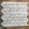 Grey Polished Arrow Shape Natural Marble Mosaic Herringbone Chips 305x305mm Mosaic Tiles for TV Background Wall
