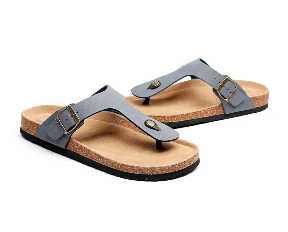 

OEM ODM flat slippers flip flops men cork Casual slippers for men, One color