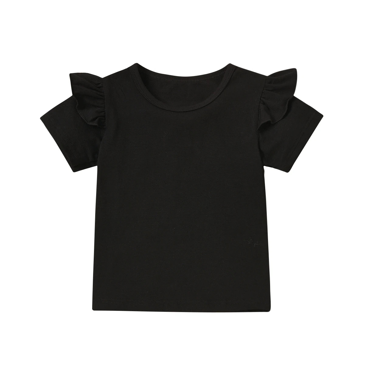 

Wholesale 100% Cotton baby t-shirt Short Sleeve summer baby girl clothing Black color baby girl summer tops