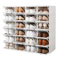 

Haixin 3 pcs Easy assembly plastic shoe box drawer type transparent storage shoe box clear shoe boxes