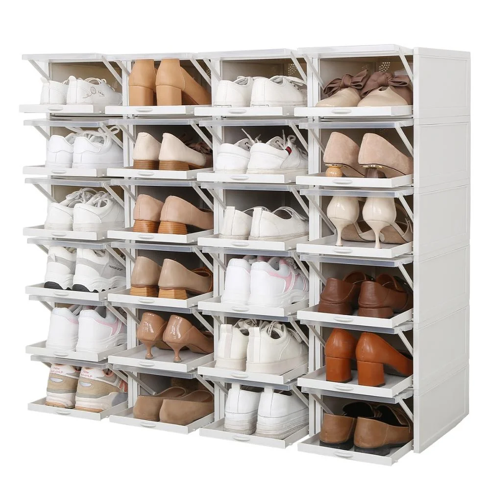 Haixin 3 шт. легко сборки пластик складной прозрачный ящик для хранения обуви ясно коробка обуви