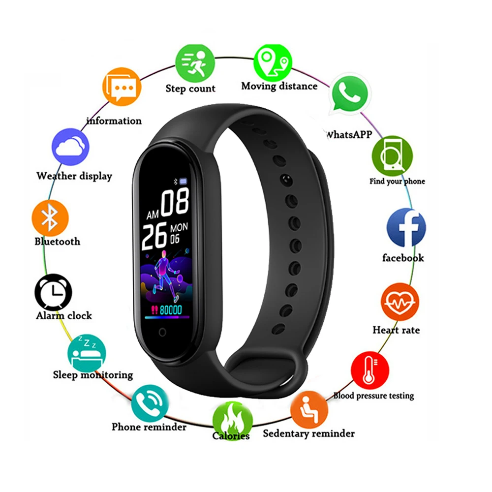 

Smart Fitness Bracelet M5 SmartBand sports bt fitness tracker Heart rate Blood pressure Smartwatch smart watch