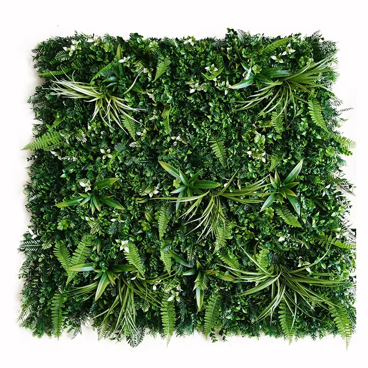 

1*1m Ultraviolet-proof Outdoor Green Wall Artificial Foliage Hedge, Fake Leaves Vertical Garden Plant Wall Panels
