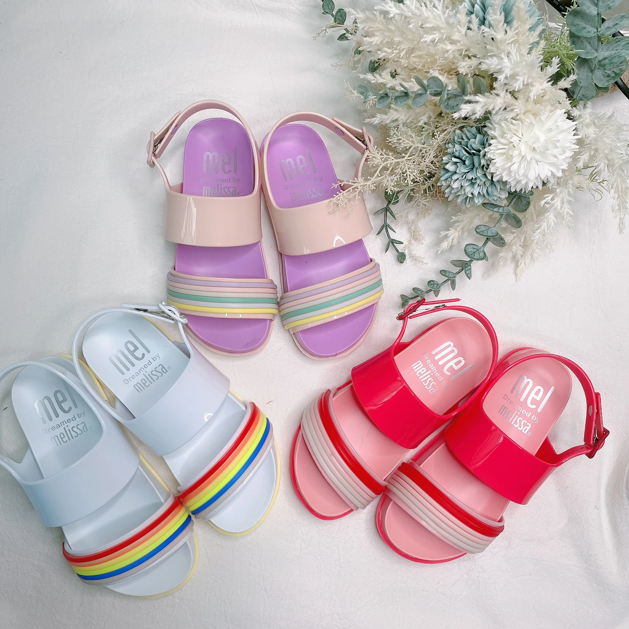 

High quality Melissa big Kids sandals, Pink