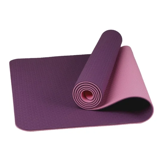 

Wholesale 6mm Thick Double Color Non Slip Exercise Eco Friendly Fitness TPE Yoga Mat, Customized