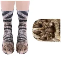 

Q728 Animal Paws Socks Novelty Crazy 3D Cat Dog Tiger Paw Crew Socks Funny Gift for Men Children Women Socks