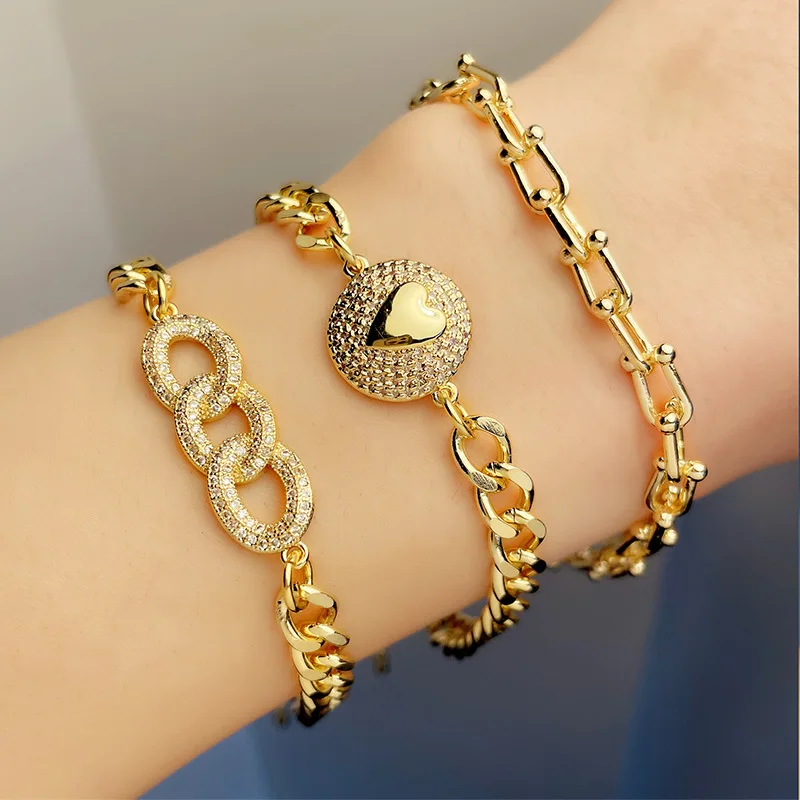 

European And American New Jewelry Personality Creative Fashion Hip-hop Geometric Trendy Bracelet, Customized color