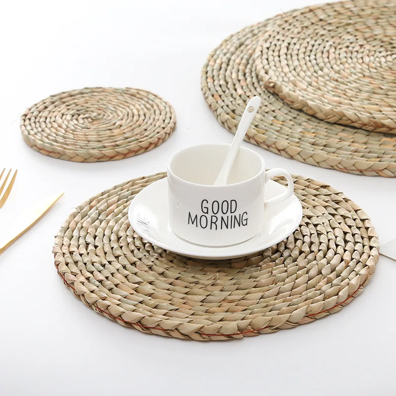 

Wholesale Hand-Woven Heat Insulation Placemat Yoga Mat Home Decoration, Customized