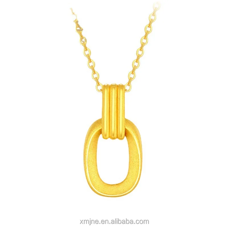 

Certified Pure Gold 999 Double Ring Pendant Gold Geometric Pendant Female Ring Interlocking Necklace Clavicle Necklace Female