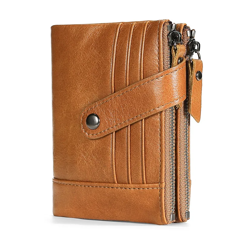

Original new male money bag head layer leather RFID anti-magnetic anti-theft brush short hand bag leather change wallet