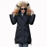 

Fashion Fur Collar Ladies Hoodie Parkas Women Bubble Duck Down Winter Puffer Coat Women Jacket