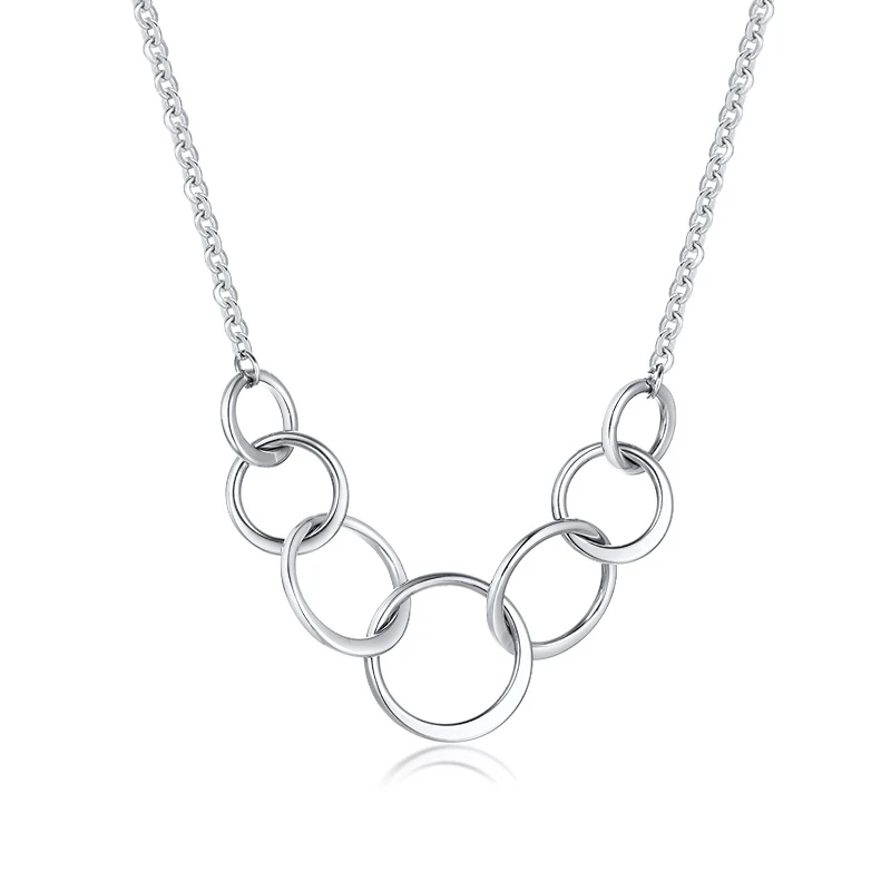 

Classic high efficiency New design personalized interlocking stainless steel necklace, Picture