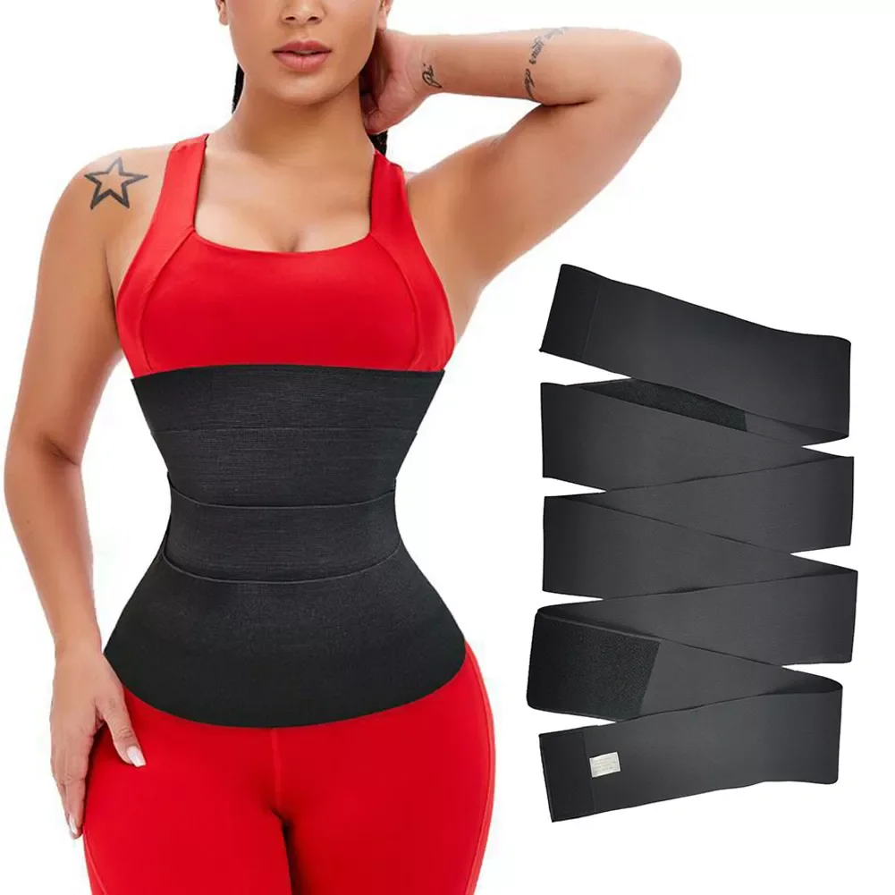 

Latex Woman Waist Trainer Corset Belly Tummy Wrap Fajas Slim Belt Control Body Shaper Modeling Strap Waist Cincher, Black