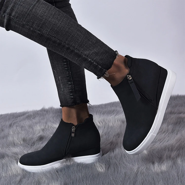 

Jama Large Size Ladies Simple Design Winter Ankle Boots Shoe Women Shoe, Black,brown, grey