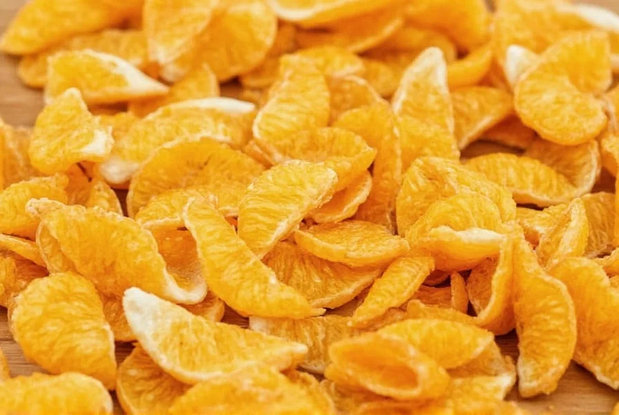 Jars of dried orange peel stored in a spice rack