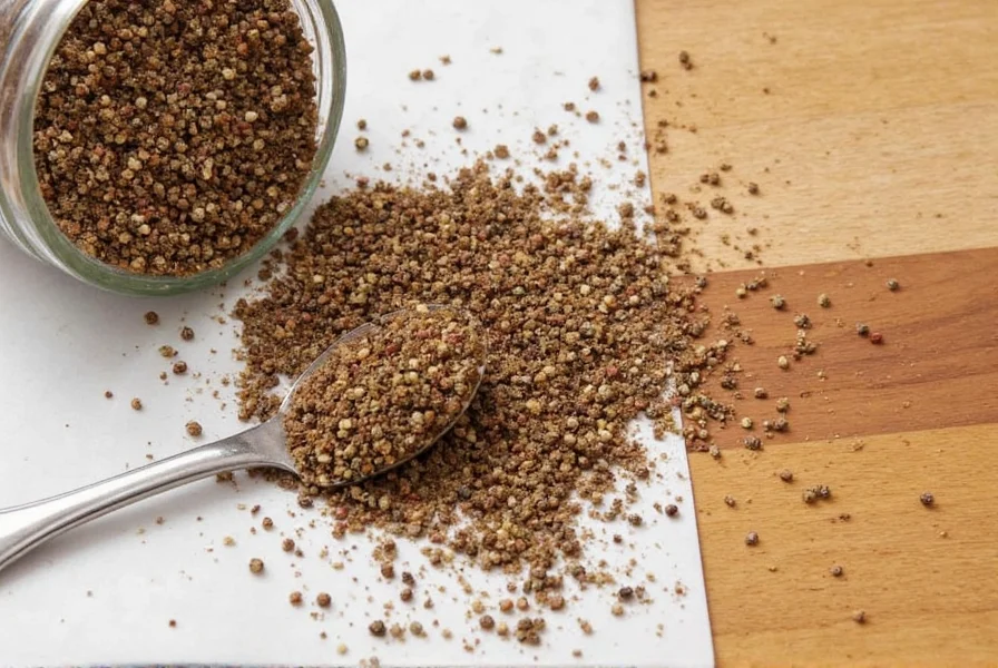 Freshly seared peppercorn crusted steak with sauce