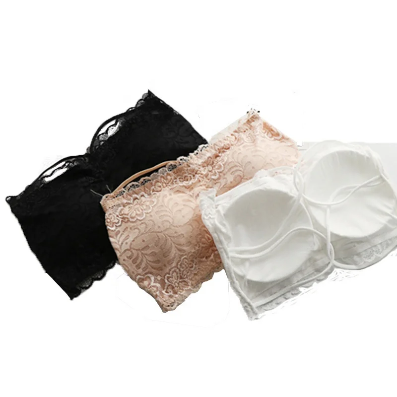 

Customize strapless underwear short female Lingerie Sexy Beauty Back Halter Female tube top bra, White,black,nude