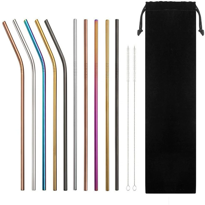 

Colorful Amazon Hot Sell Eco Reusable Drinking Straws Stainless Steel Hot sale products, Customized