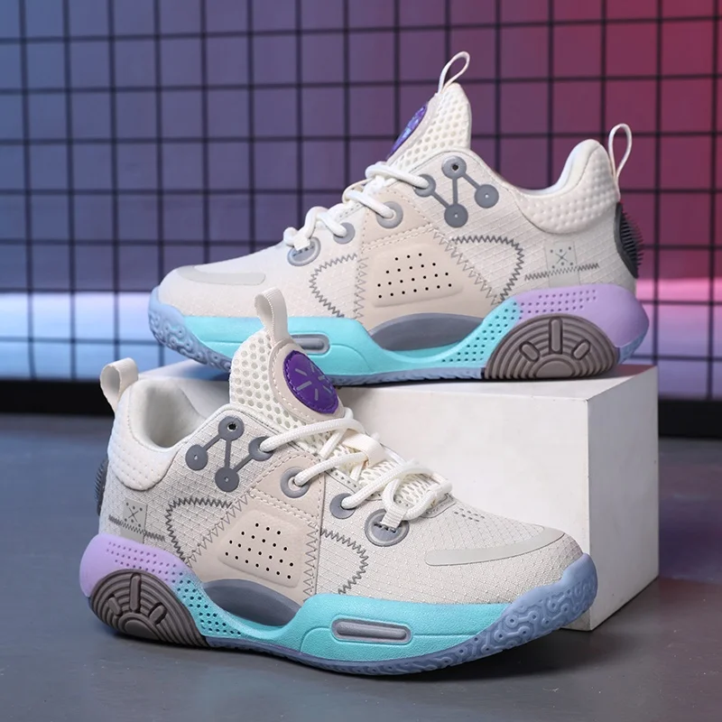 

Children's Sport Shoes 2022 New Fashion Boys Mesh Breathable Cushioning Basketball Shoes Kids Casual Sneakers Non-slip Outdoor
