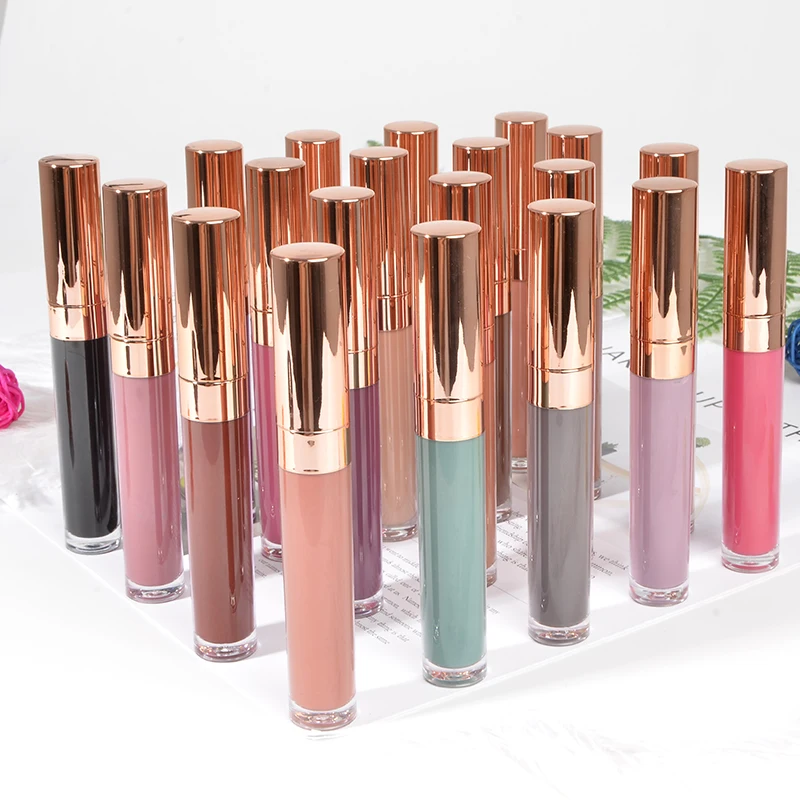

40 Colors Low MOQ Waterproof Not Dry Lip Gloss Matte Liquid Lipgloss