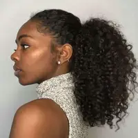 

Short Afro Kinky Curly Ponytail Hair Piece Synthetic Curly Ponytail Hair Extension for African Black Women