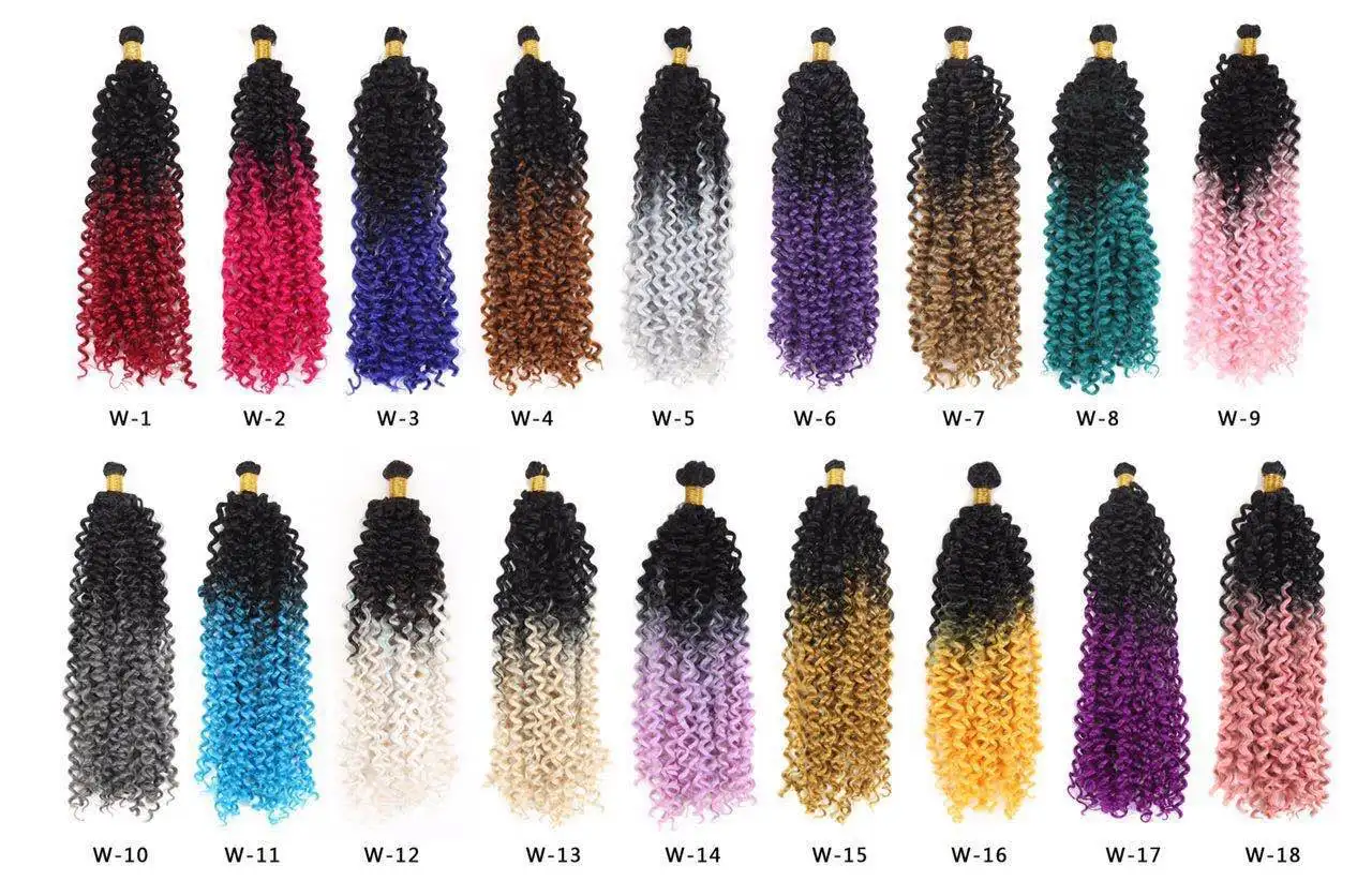 
24 strand/set Afro Passion Twist hair attachment Water Wav Curly Crochet Braiding Hair Synthetic for African Hair Extension 