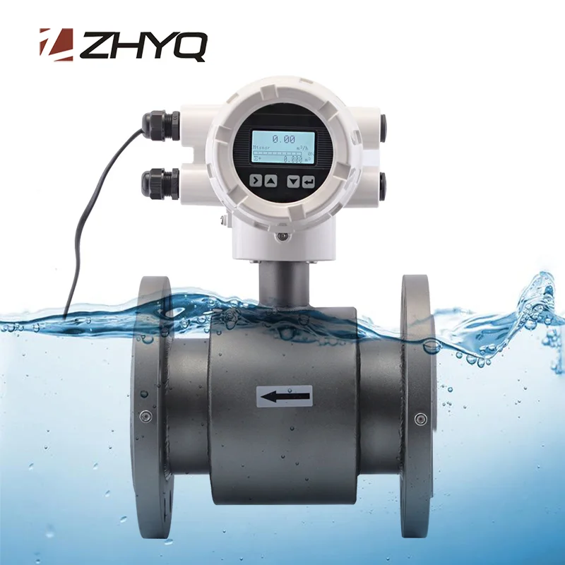 

ZHYQ manufacturer digital PTFE lined waste water sewage chemical magnetic flowmeter