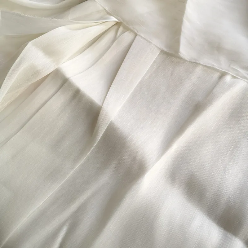 140cm Width Silk Linen Fabric No Dyed Natural White Hemp Fabric To Dye ...