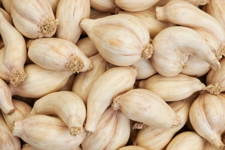 Hardneck garlic varieties showing porcelain, rocambole, and purple stripe types