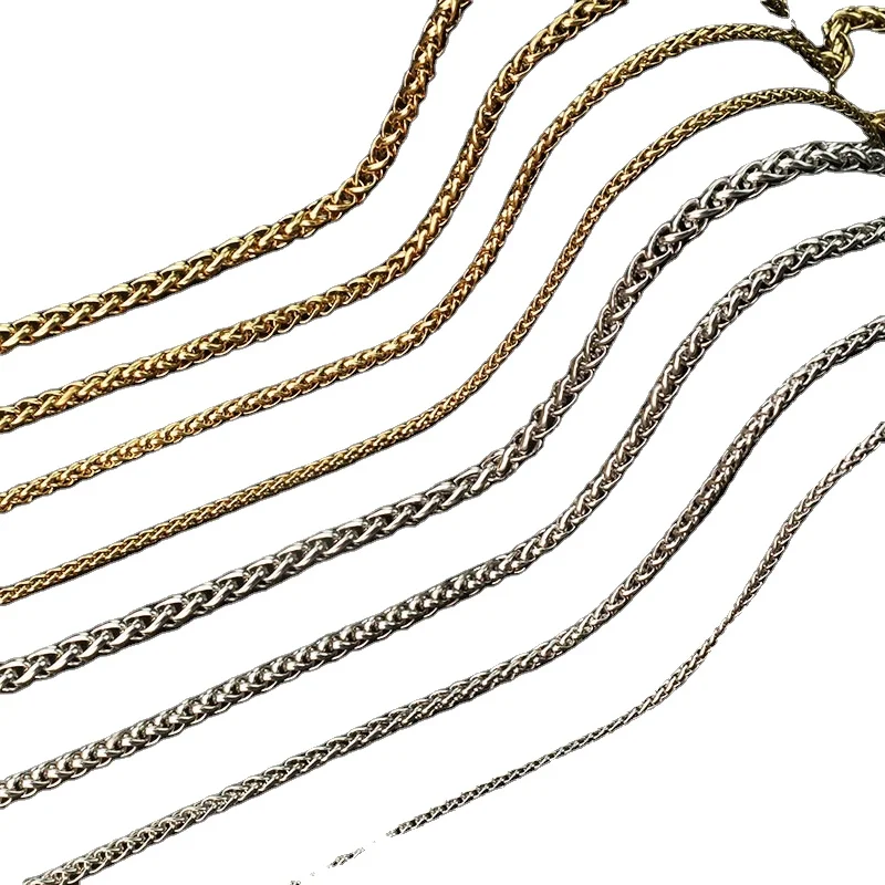 Fully Stocked Gold Plated 18K 24k Weave Chain Stainless Steel Luxury Necklace For Christmas present