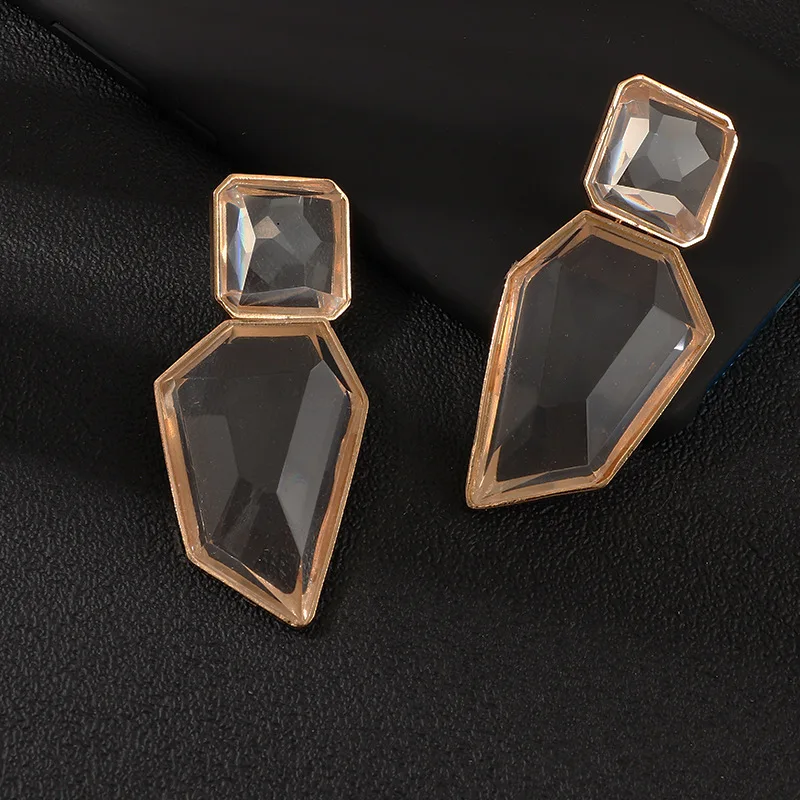 

Geometric Irregular Crystal Earrings Jewelry 2020 Fashion Korean Statement Earrings Gold Stud Earrings Ear Rings Women, Photo