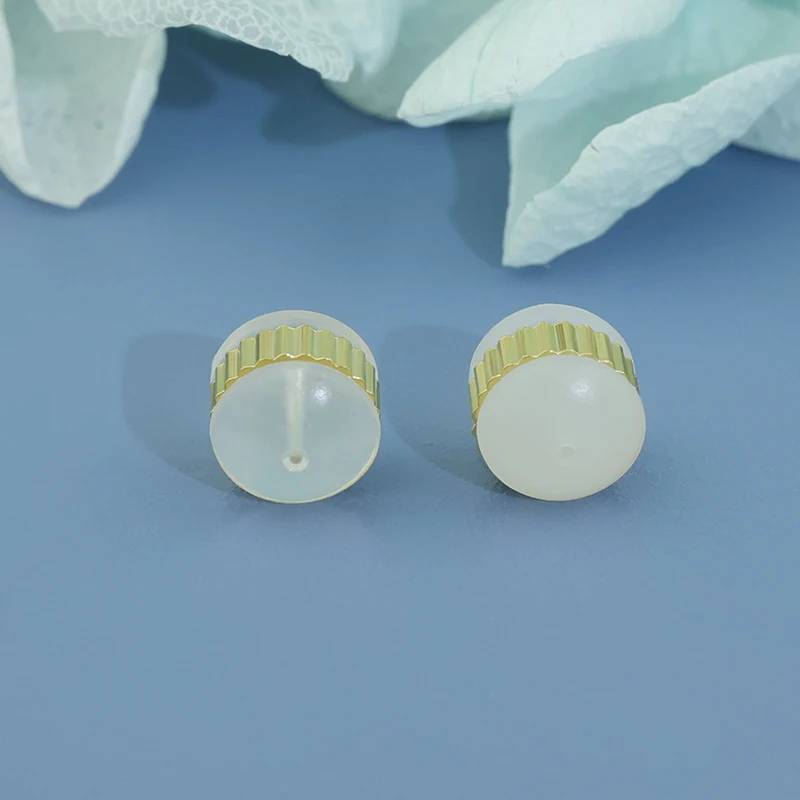 

Vertical mesh pattern Ring earring back stopper Jewelry Accessories Hamburger Shaped silicone earring backs