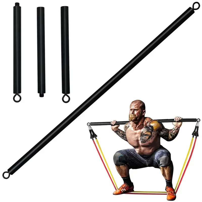 Workout Bar Fits All Resistance Bands with Clip Exercise Bars for Fitness Home Gym Workout Full Body