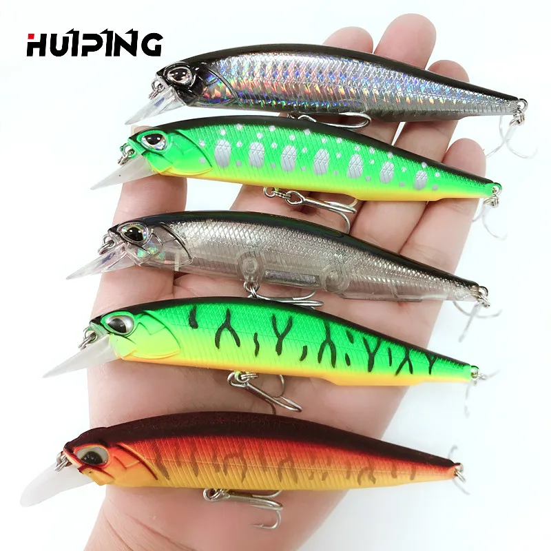 

HUIPING 100mm 14g Fishing Lures Minnow Floating Bait Wobblers Bass Fishing Tackle M085, Vavious colors