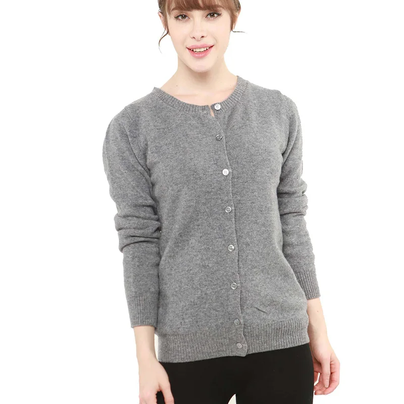

Korean Style Women Knit Winter Fall Button Sweater Oneck Knit Tops Cropped Cardigan For Women