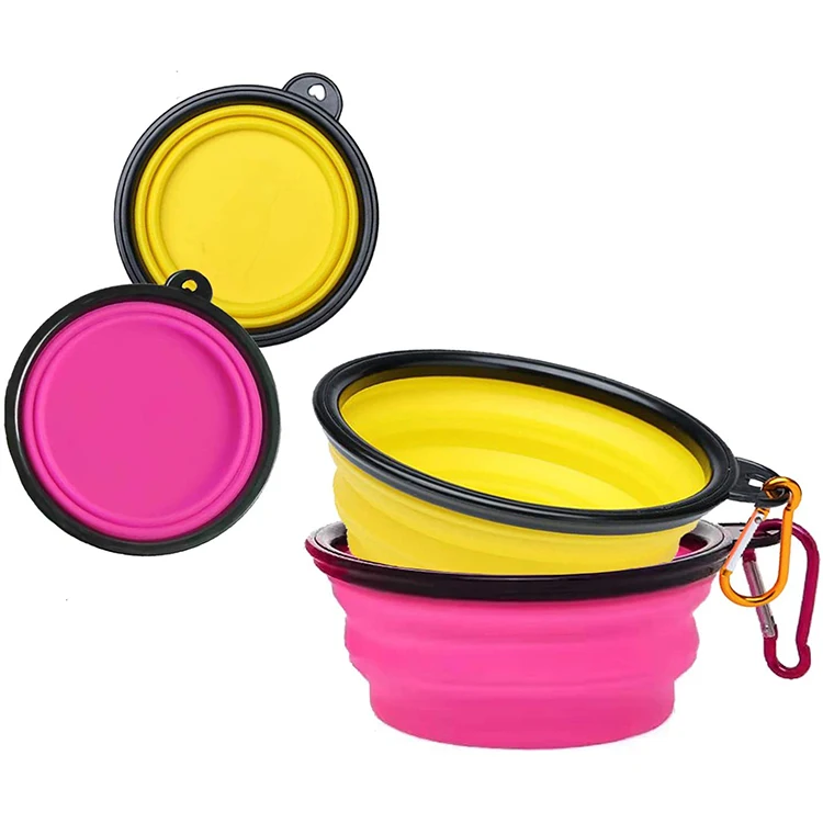 

Wholesale Custom Silicone Collapse Collapsible Food Pet Dog Bowls Bottle Set, Customized color