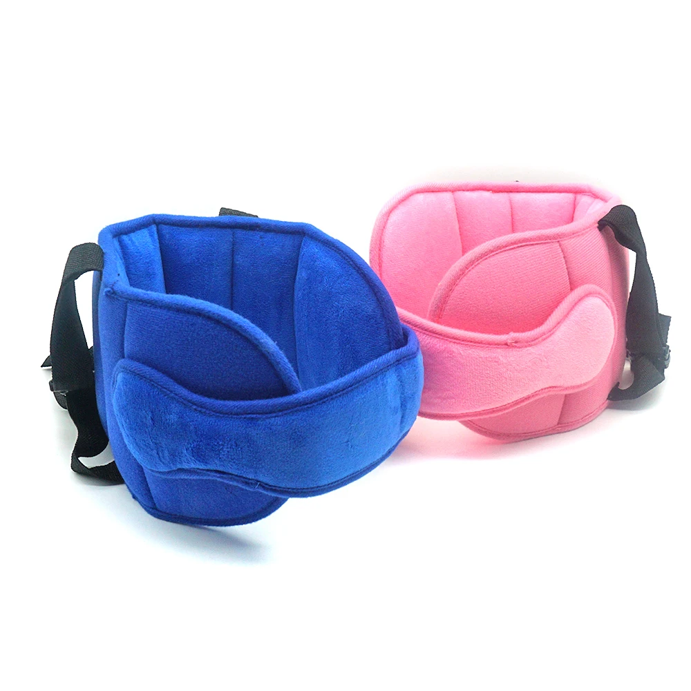 

Comfortable pink blue plush child baby car seat head support for kids safety